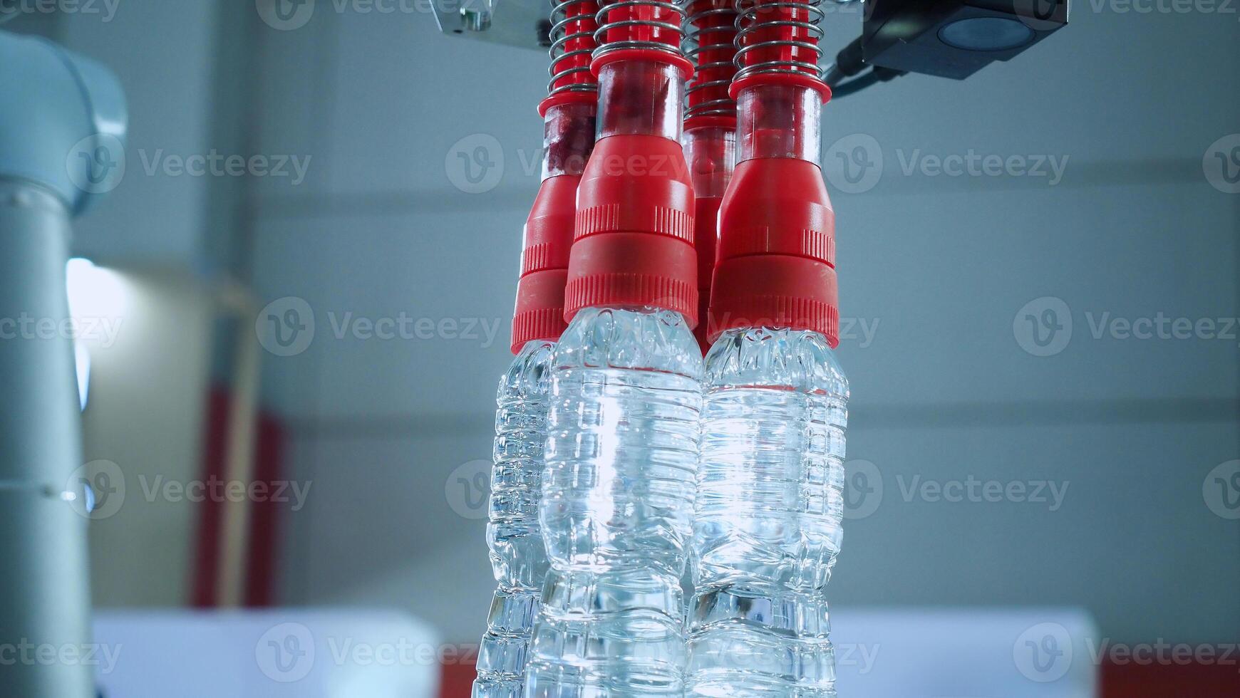 Robot arm Automation technology. Tools for saving energy effort and making the work of engineers more convenient in modern factories. Automation factory tech concept with robotic arms lifting goods. photo