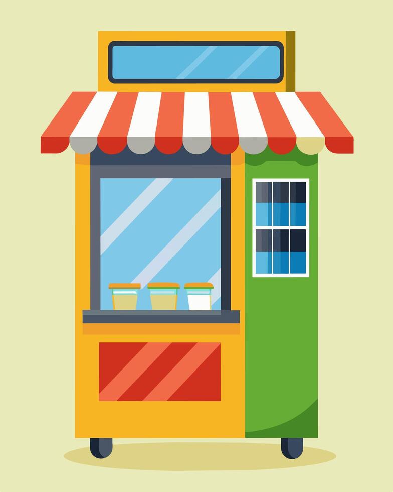 A compact solarpowered vending machine perfect for small businesses looking to offer quick bites to their customers.. illustration. vector