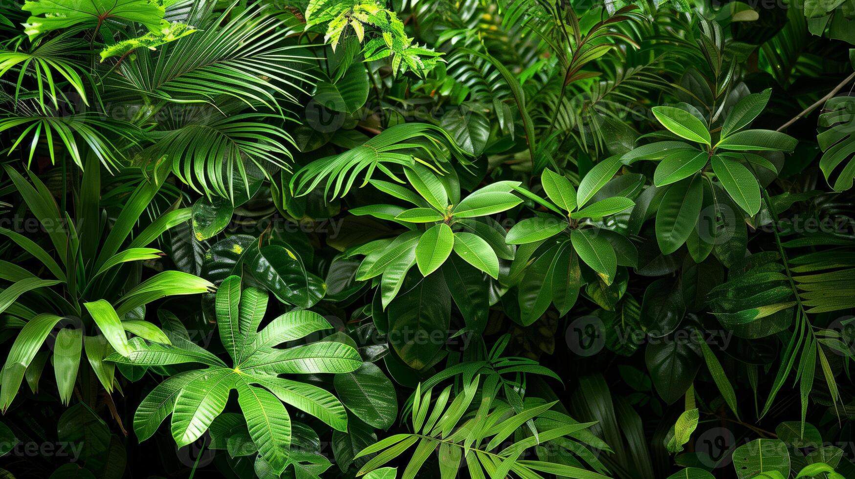Green palm foliage background, symbolizing tropical freshness photo