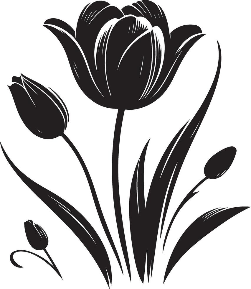 Tulip Silhouette illustration vector