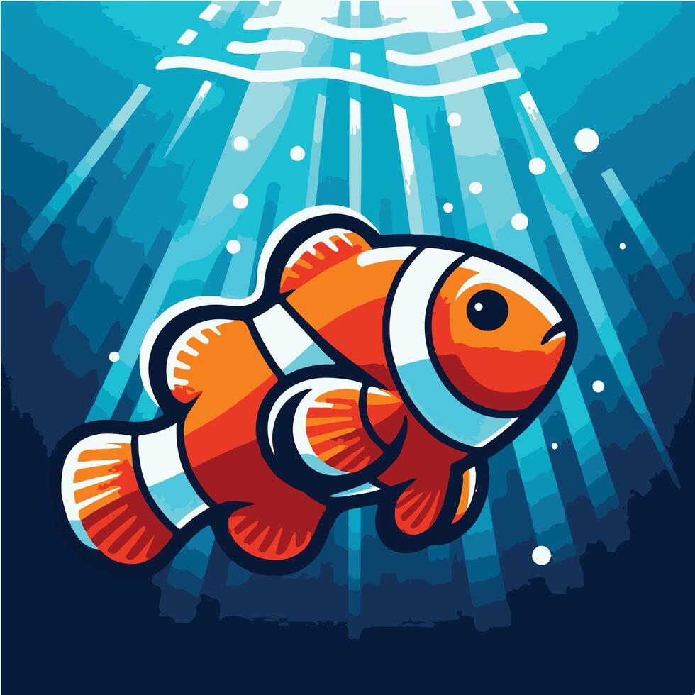 Clownfish Silhouette illustration vector