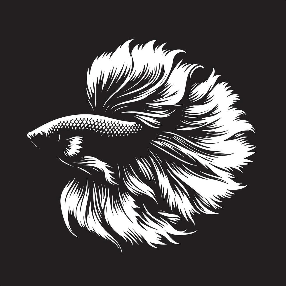 Betta Fish Silhouette illustration vector