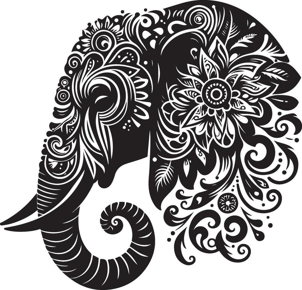 Elephant Silhouette illustration vector