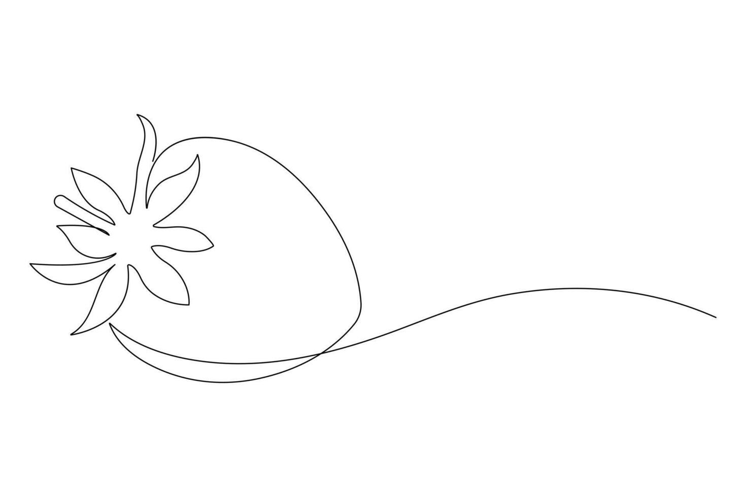 Single continuous line drawing of organic strawberry for fruit icon fresh berries fruitage concept vector