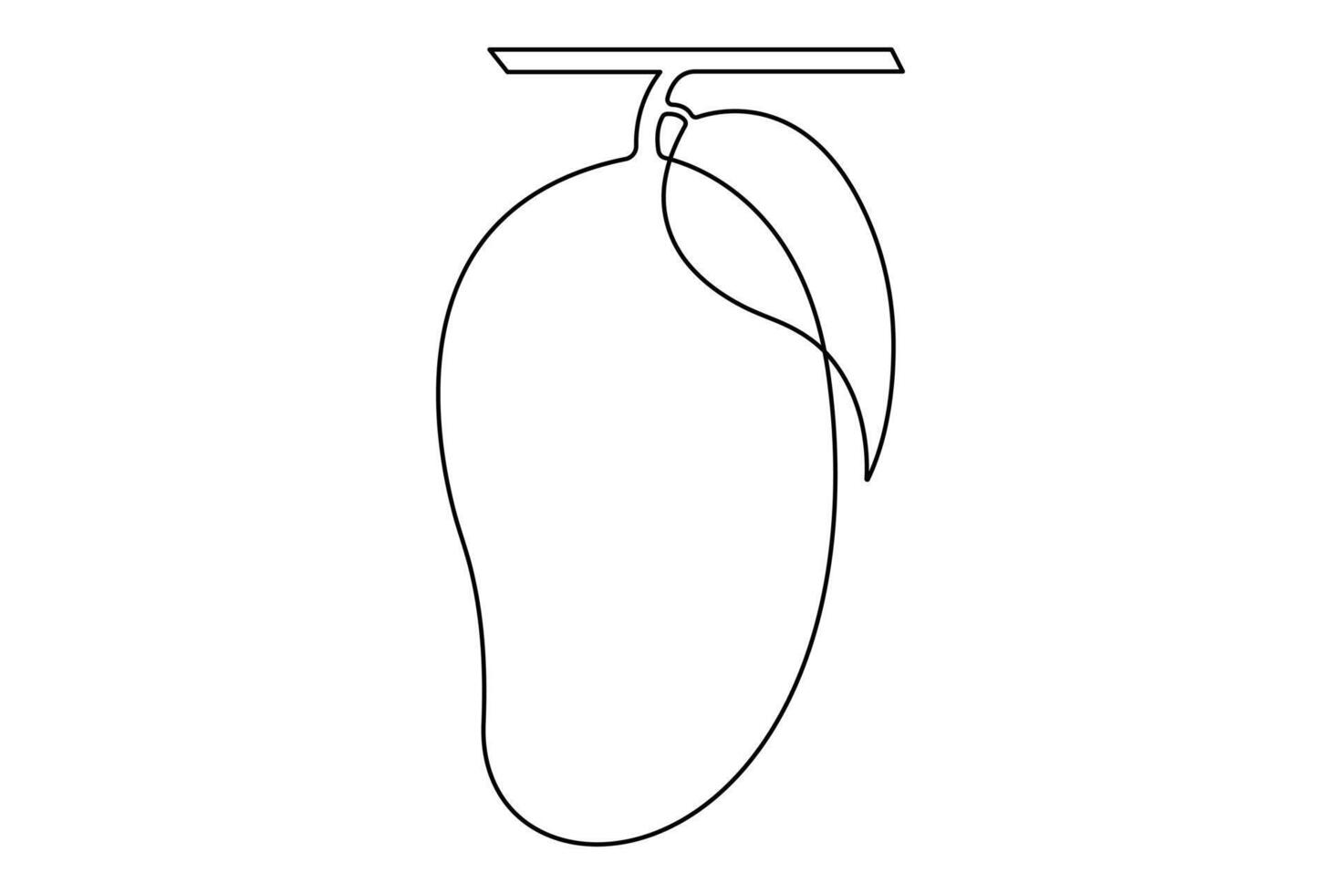 One continuous line drawing of healthy organic mango fresh tropical fruitage concept icon vector