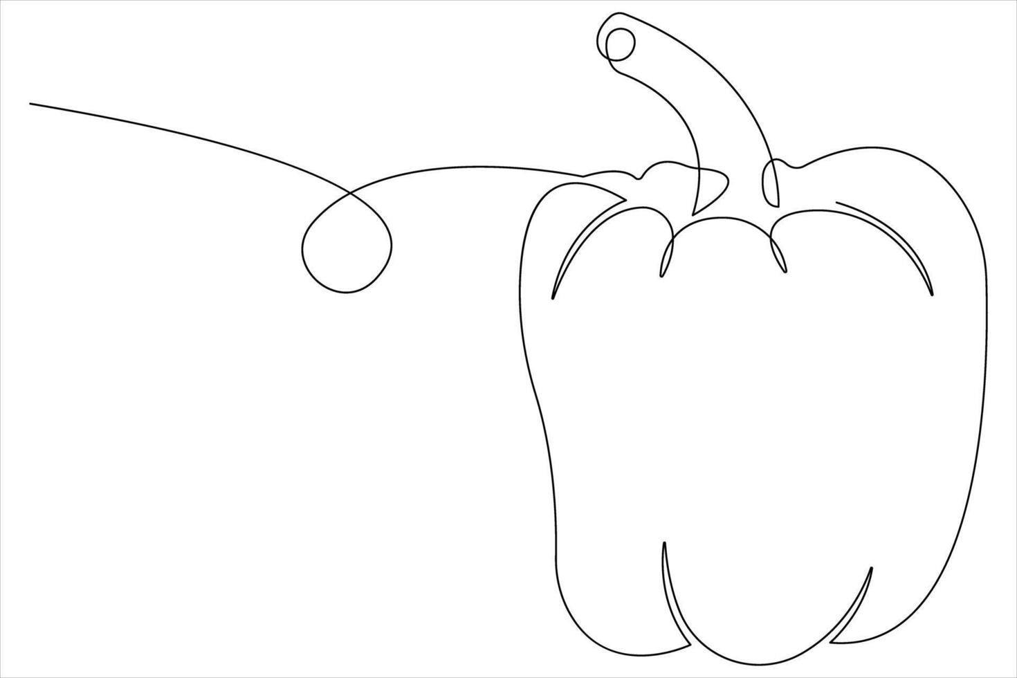 Capsicum continuous one line art drawing of illustration vector