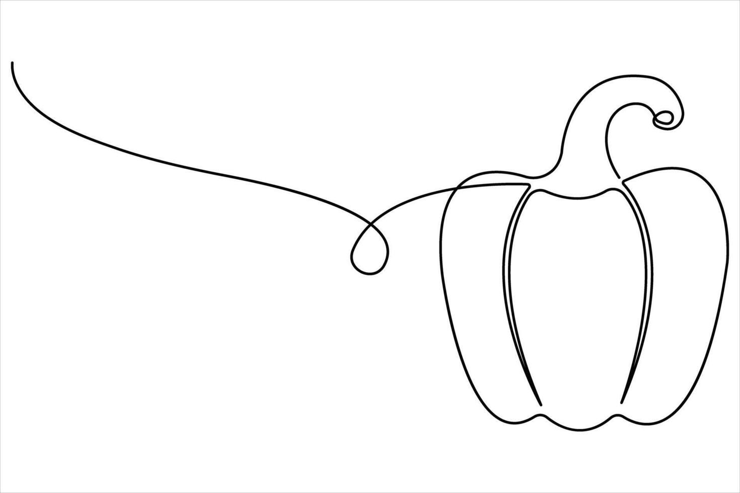 Capsicum continuous one line art drawing of illustration vector