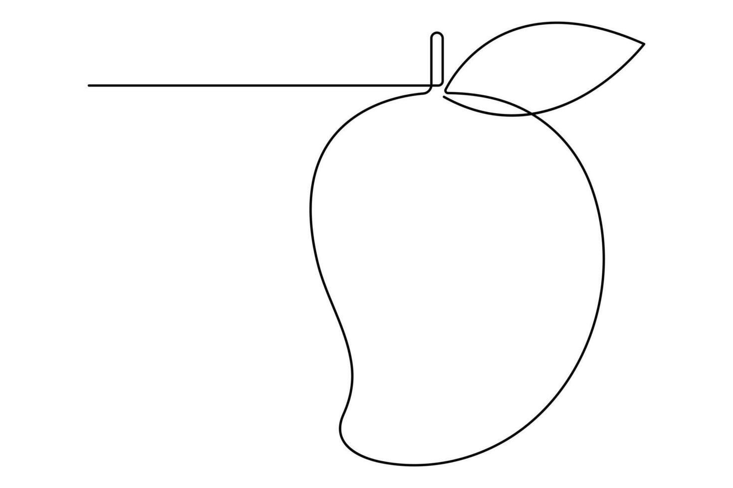 One continuous line drawing of healthy organic mango fresh tropical fruitage concept icon vector