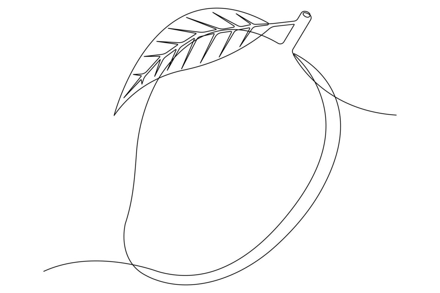 One continuous line drawing of healthy organic mango fresh tropical fruitage concept icon vector