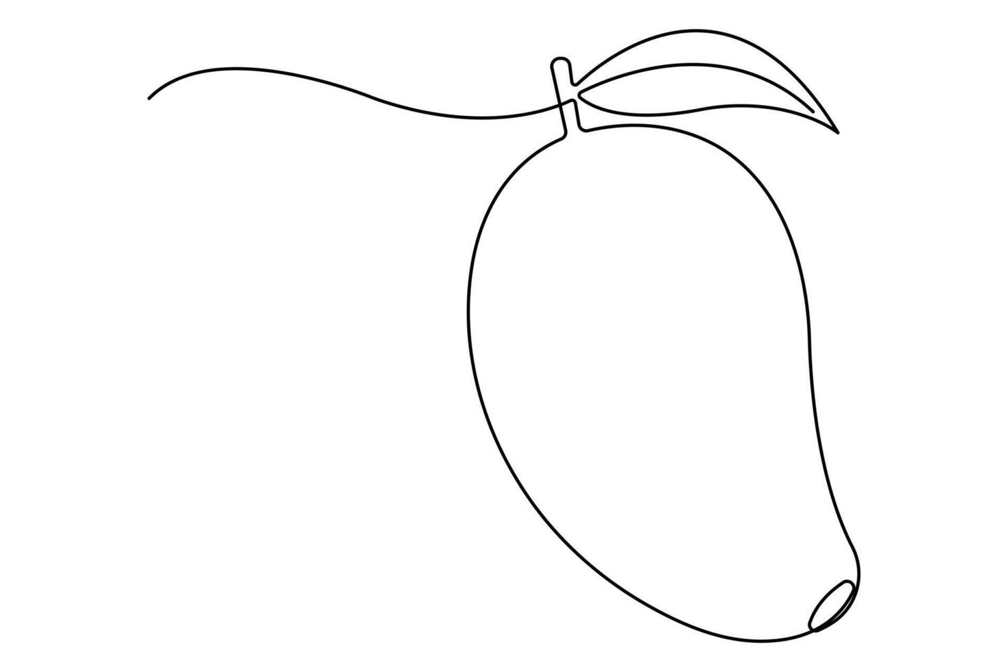 One continuous line drawing of healthy organic mango fresh tropical fruitage concept icon vector