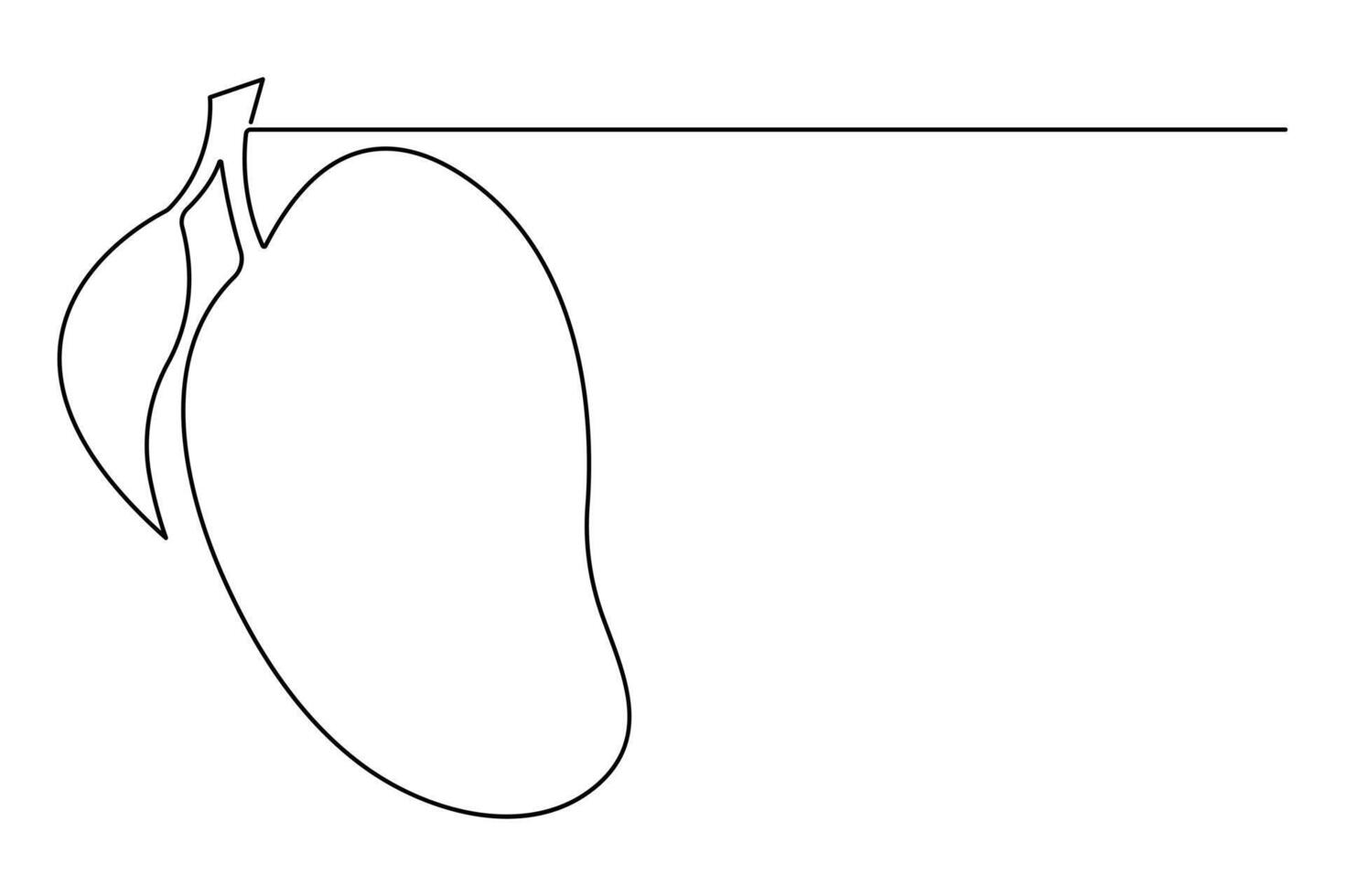 One continuous line drawing of healthy organic mango fresh tropical fruitage concept icon vector