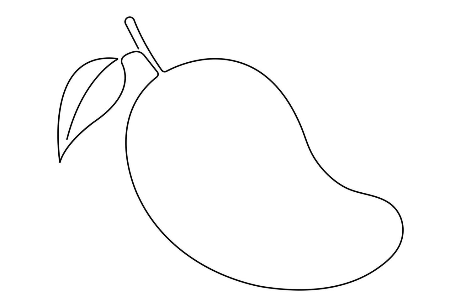 One continuous line drawing of healthy organic mango fresh tropical fruitage concept icon vector
