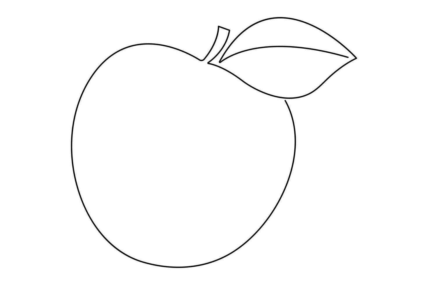 Continuous one single line art drawing of apples icon organic food vector