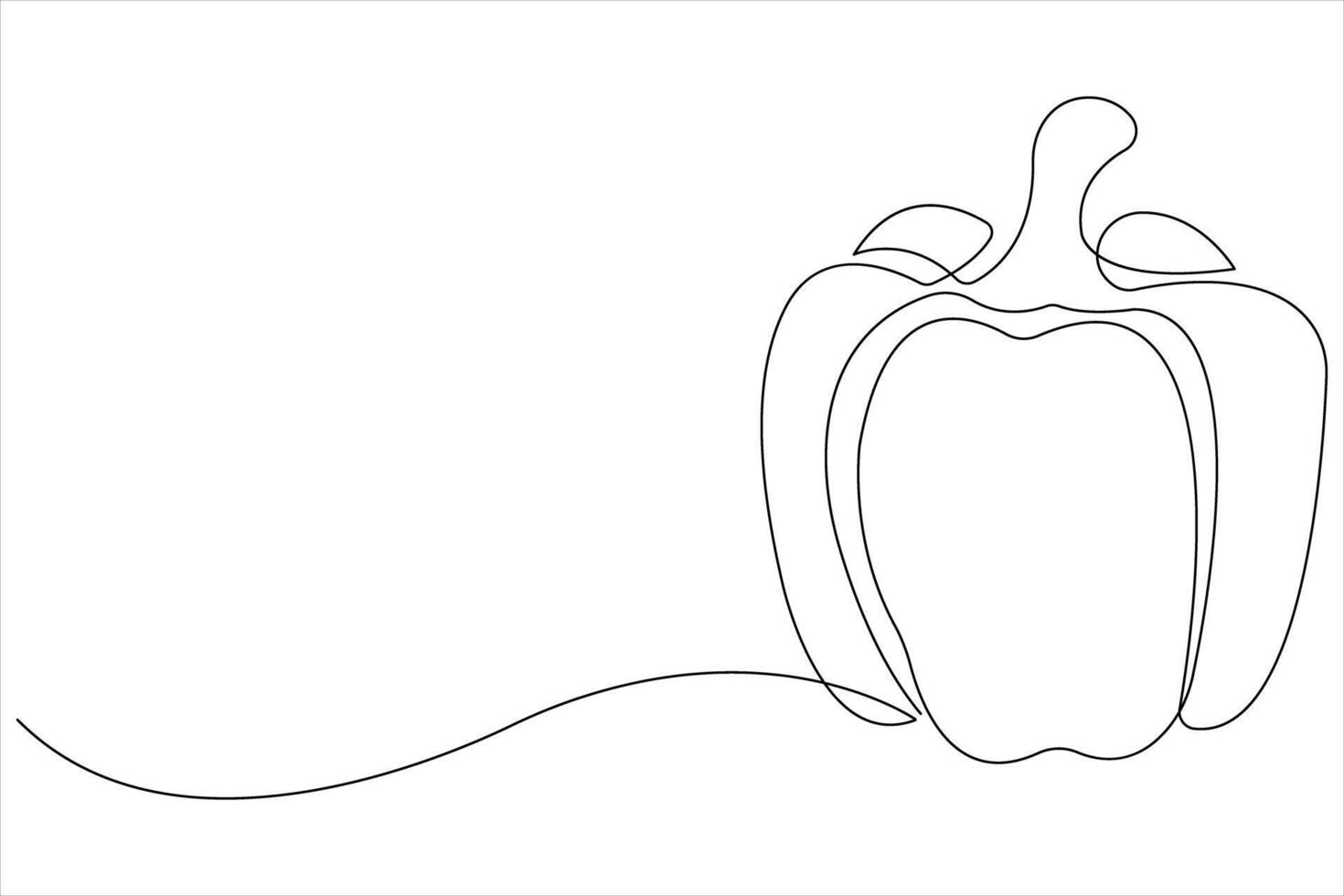 Capsicum continuous one line art drawing of illustration vector