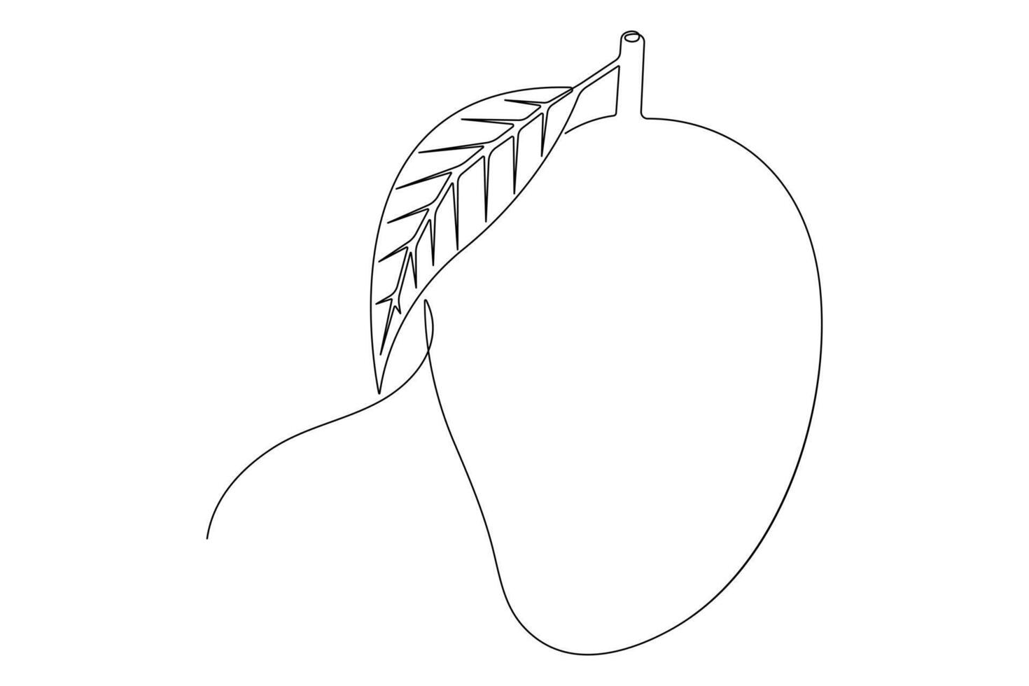 One continuous line drawing of healthy organic mango fresh tropical fruitage concept icon vector