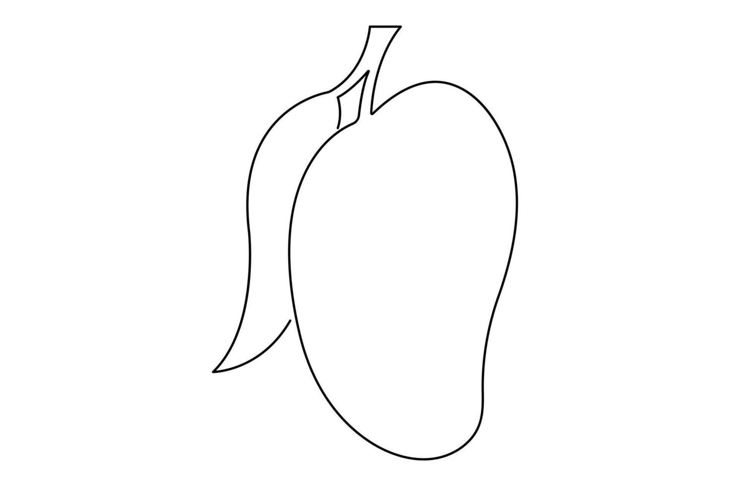 One continuous line drawing of healthy organic mango fresh tropical fruitage concept icon vector