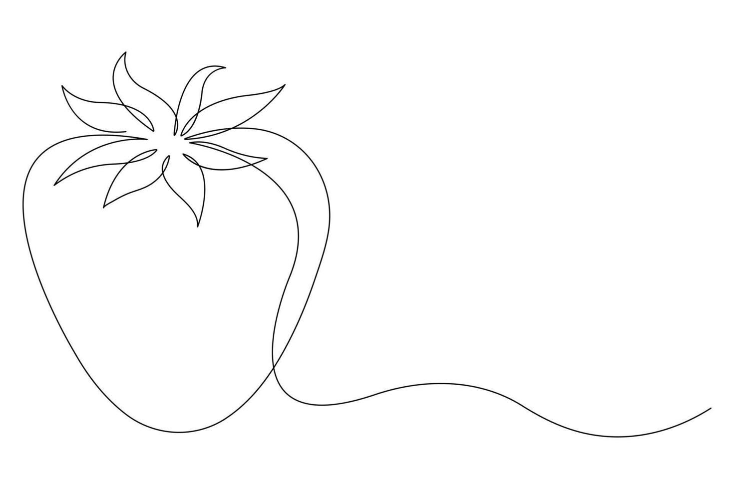Single continuous line drawing of organic strawberry for fruit icon fresh berries fruitage concept vector