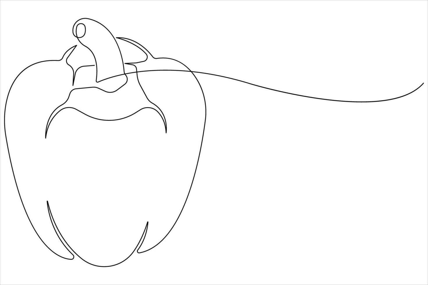 Capsicum continuous one line art drawing of illustration vector