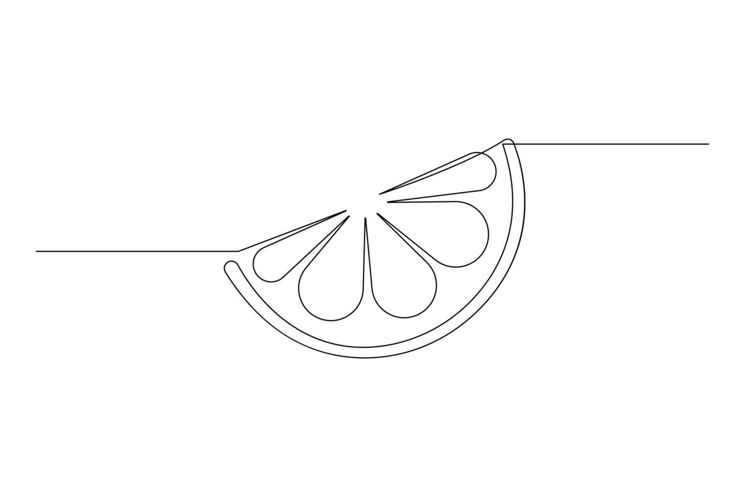 abstract continuous one single line art drawing of icon orange fruit in sketch vector