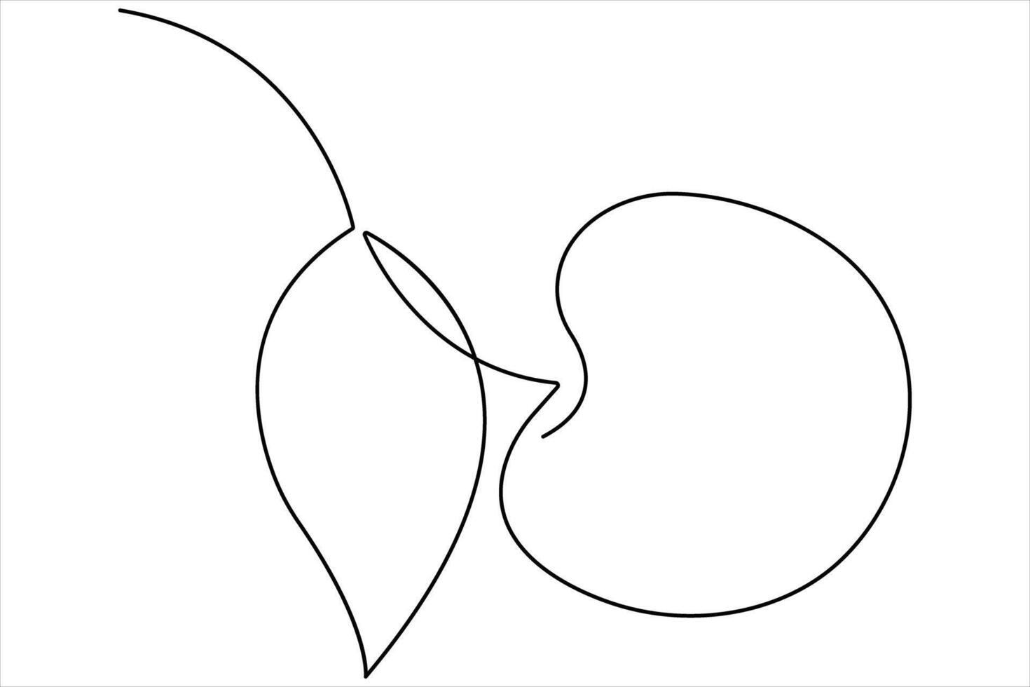 Cherry continuous one line art icon illustration vector