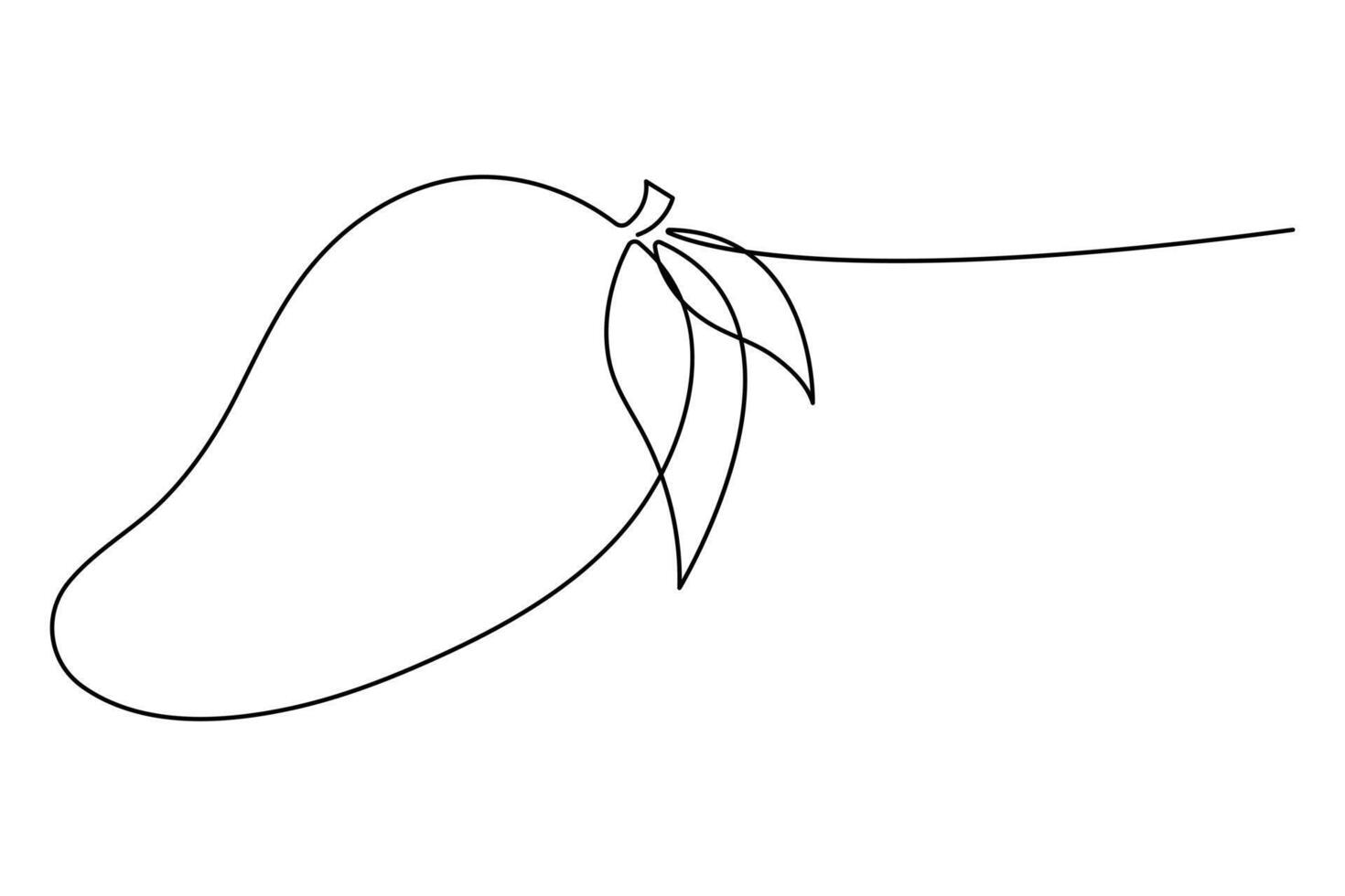 One continuous line drawing of healthy organic mango fresh tropical fruitage concept icon vector