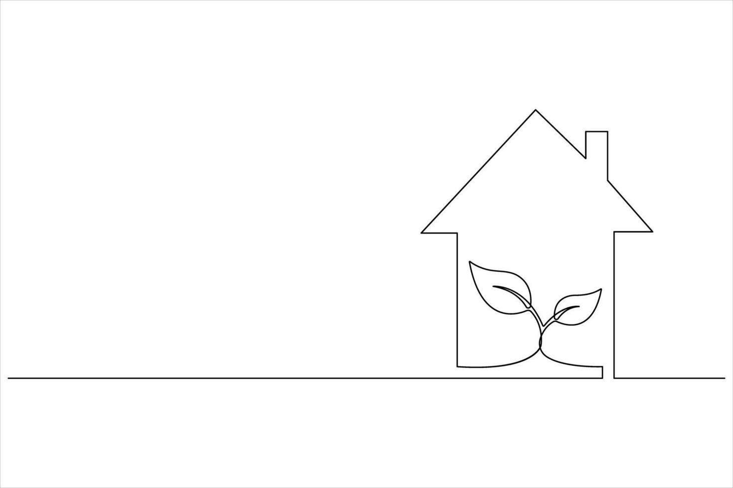 Ecology Sustainable continuous single line art, Nature Planet one line vector