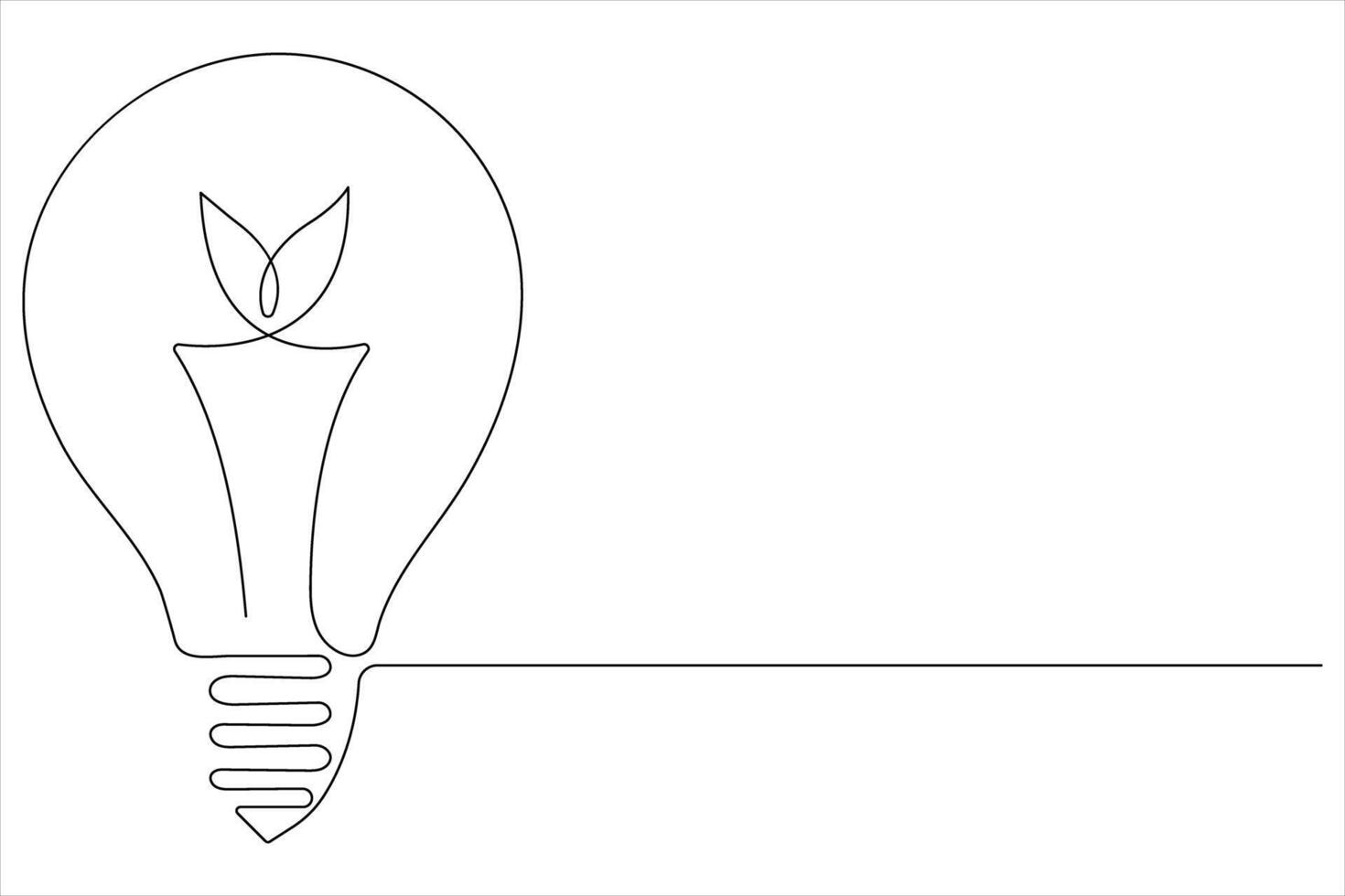 Ecology Sustainable continuous single line art, Nature Planet one line vector