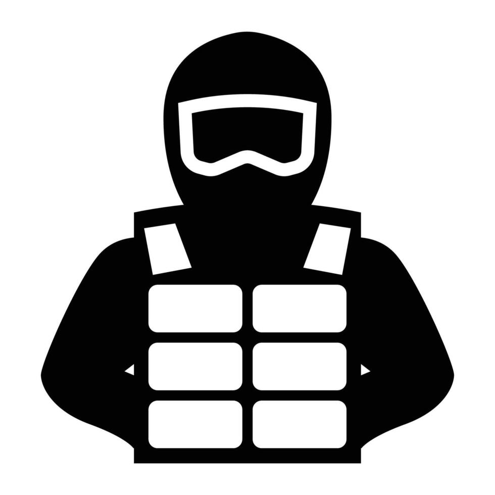 A body protector, body armor icon vector