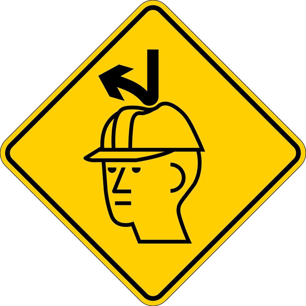 Danger Sign, Falling Objects Hard Hat Area vector