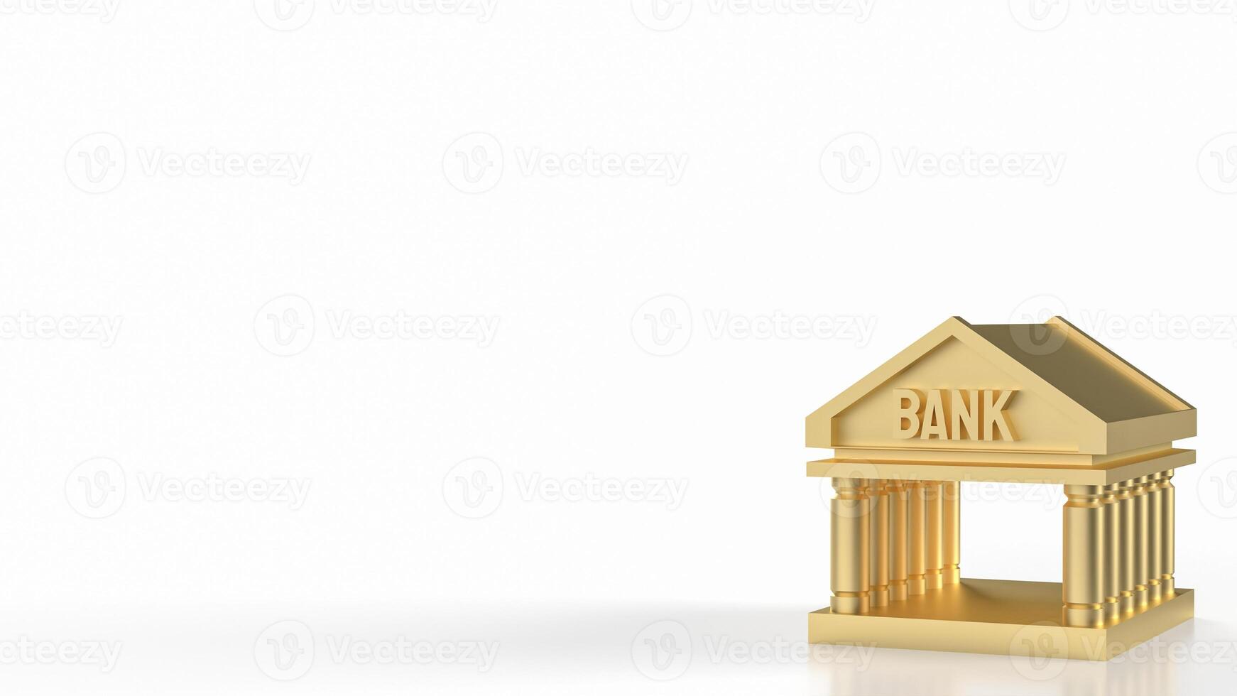 The Bank building symbol and coins for Business concept 3d rendering. photo