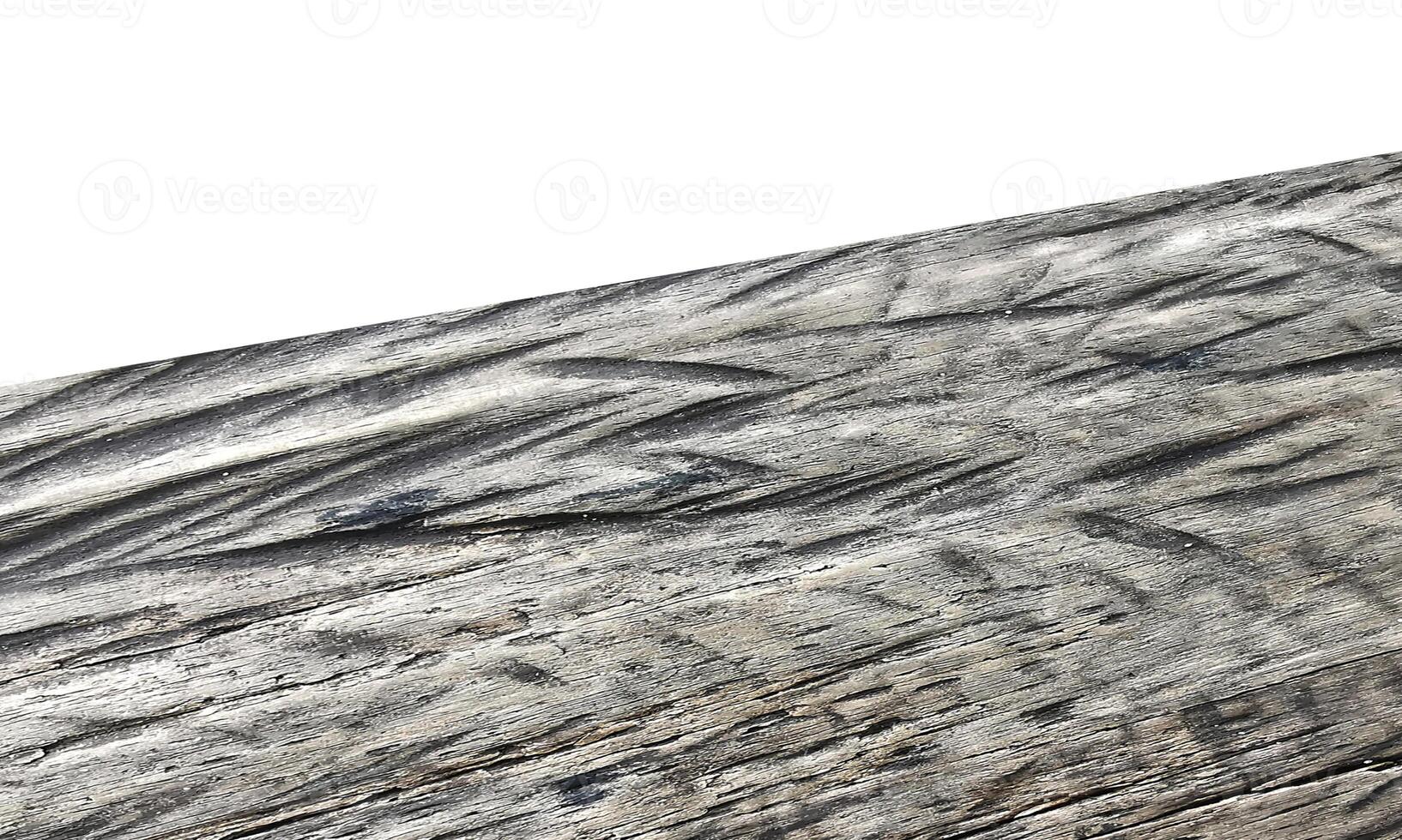 View of wood or wooden table top corner Isolated on white background photo