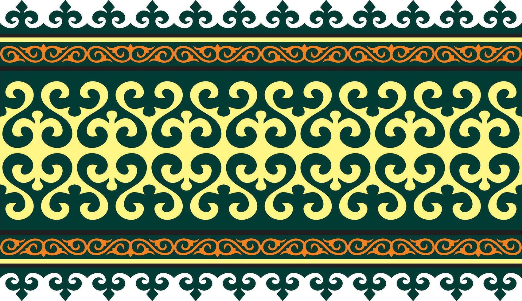 seamless colored Kazakh national ornament, border, frame. EndlessPattern of nomadic peoples of the great steppe, Kyrgyz, Mongol, Buryat, Kalmyk. vector