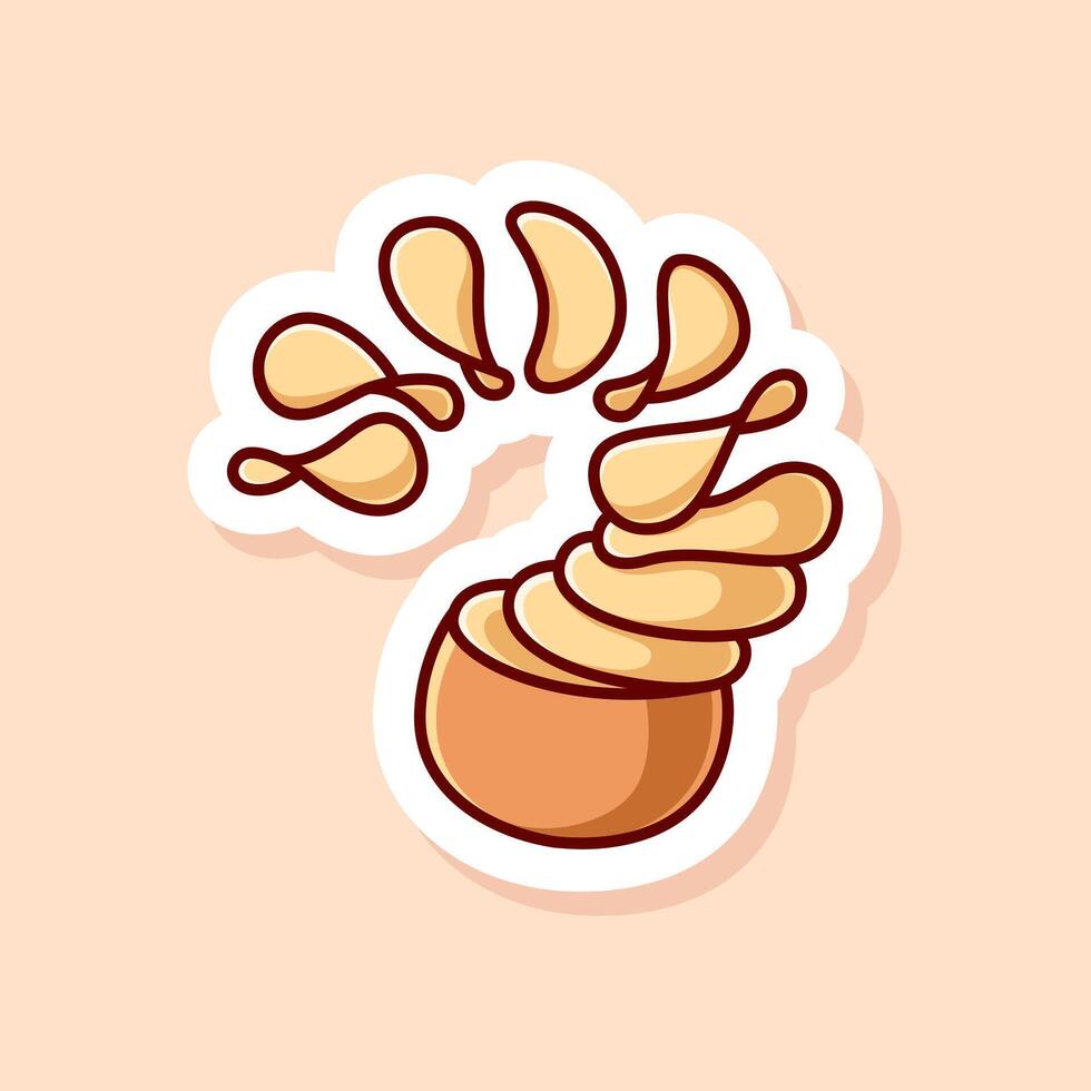 cute cartoon of potato chips isolated vector