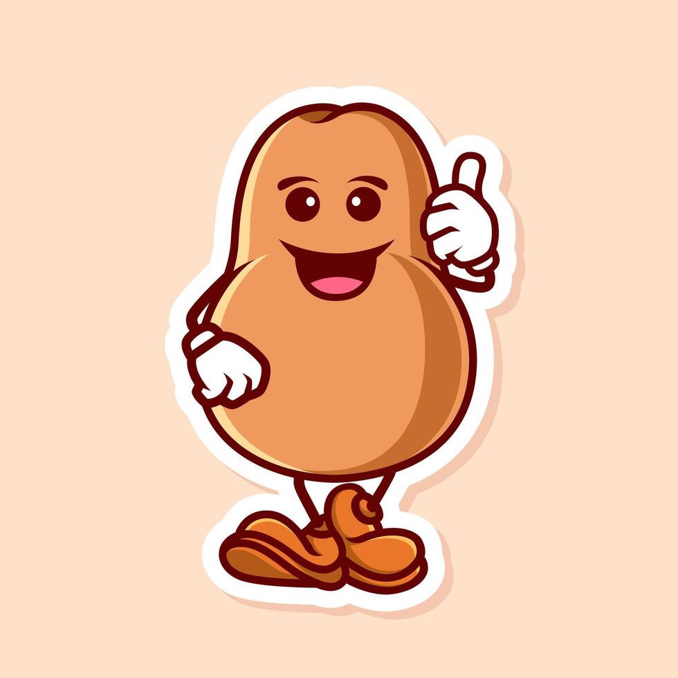 cute cartoon character of potato thumbs up isolated vector