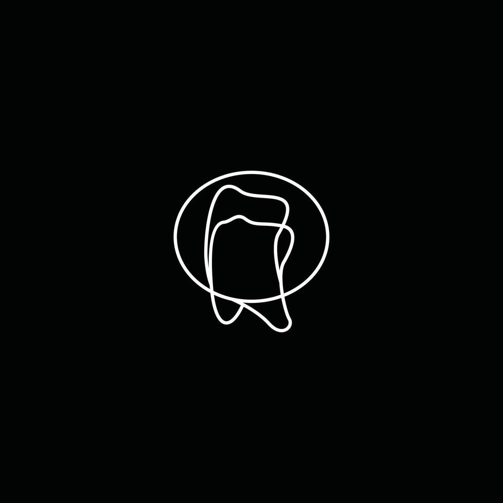 Dental Logo, Luxury with simple line art, outline style vector