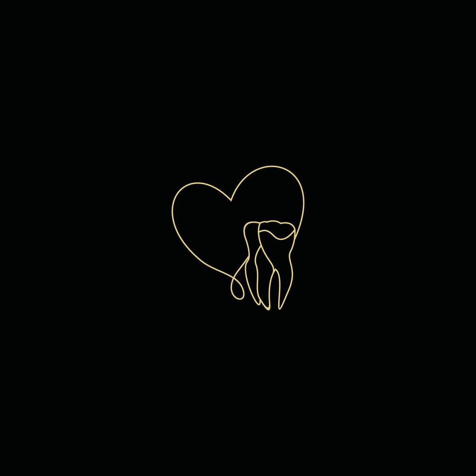 Dental Logo, Luxury with simple line art, outline style vector