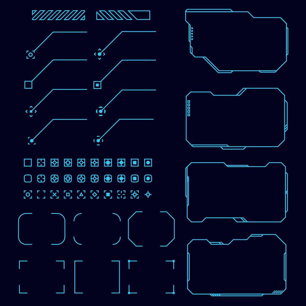 Futuristic frame HUD technology cyberpunk design element. Technology Hi-tech element. vector