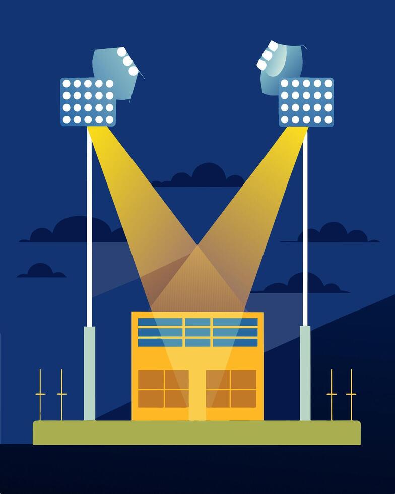 Even during a power outage the solarpowered stadium lights continued to shine keeping the sporting event on schedule without relying on traditional electricity sources.. vector