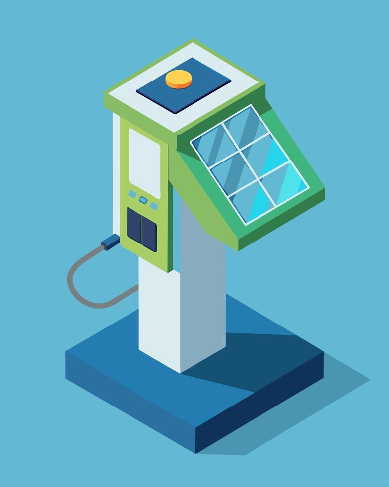 A hightech charging dock with advanced solar panels providing a reliable and renewable energy source for all your gadgets.. illustration. vector