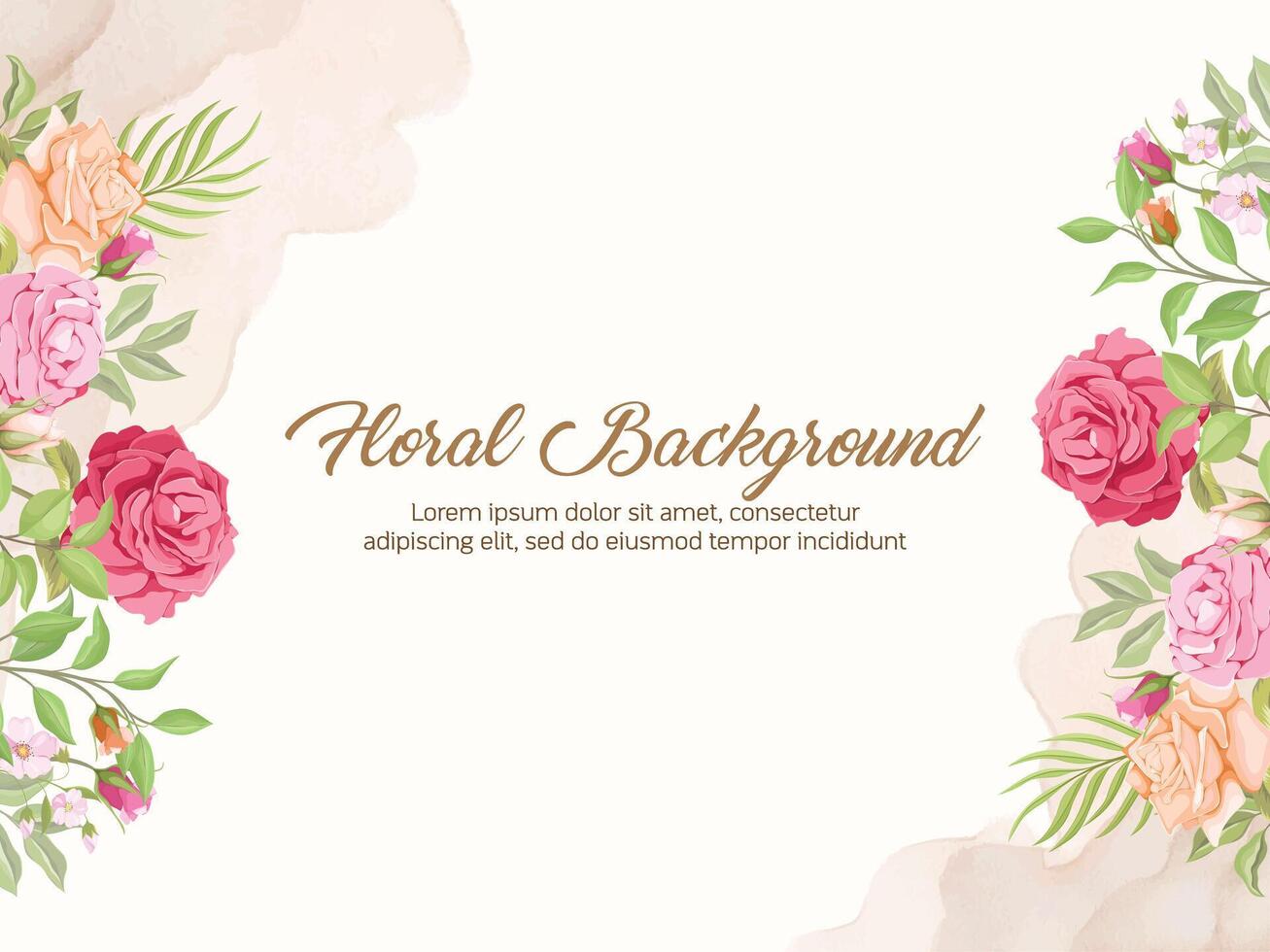Elegant Floral Wedding Background Template Design vector