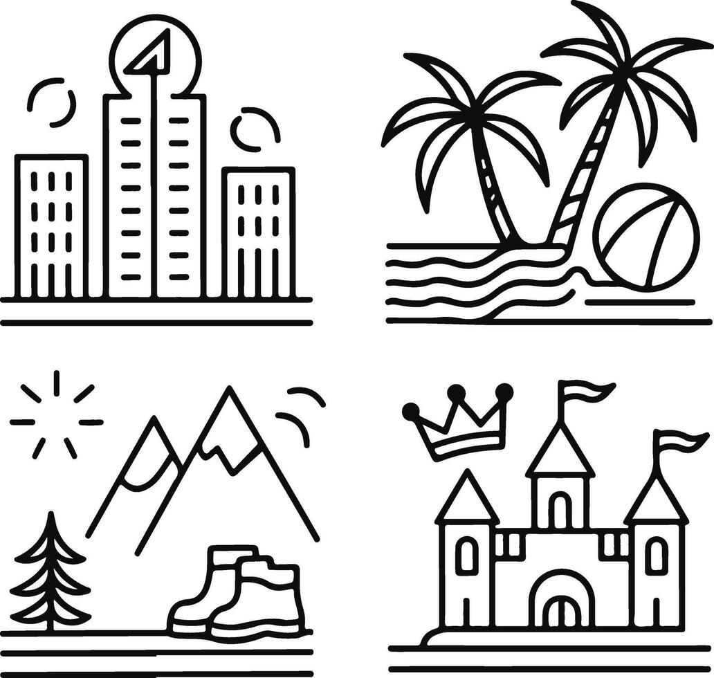 a set of location icon. point illustration sign vector