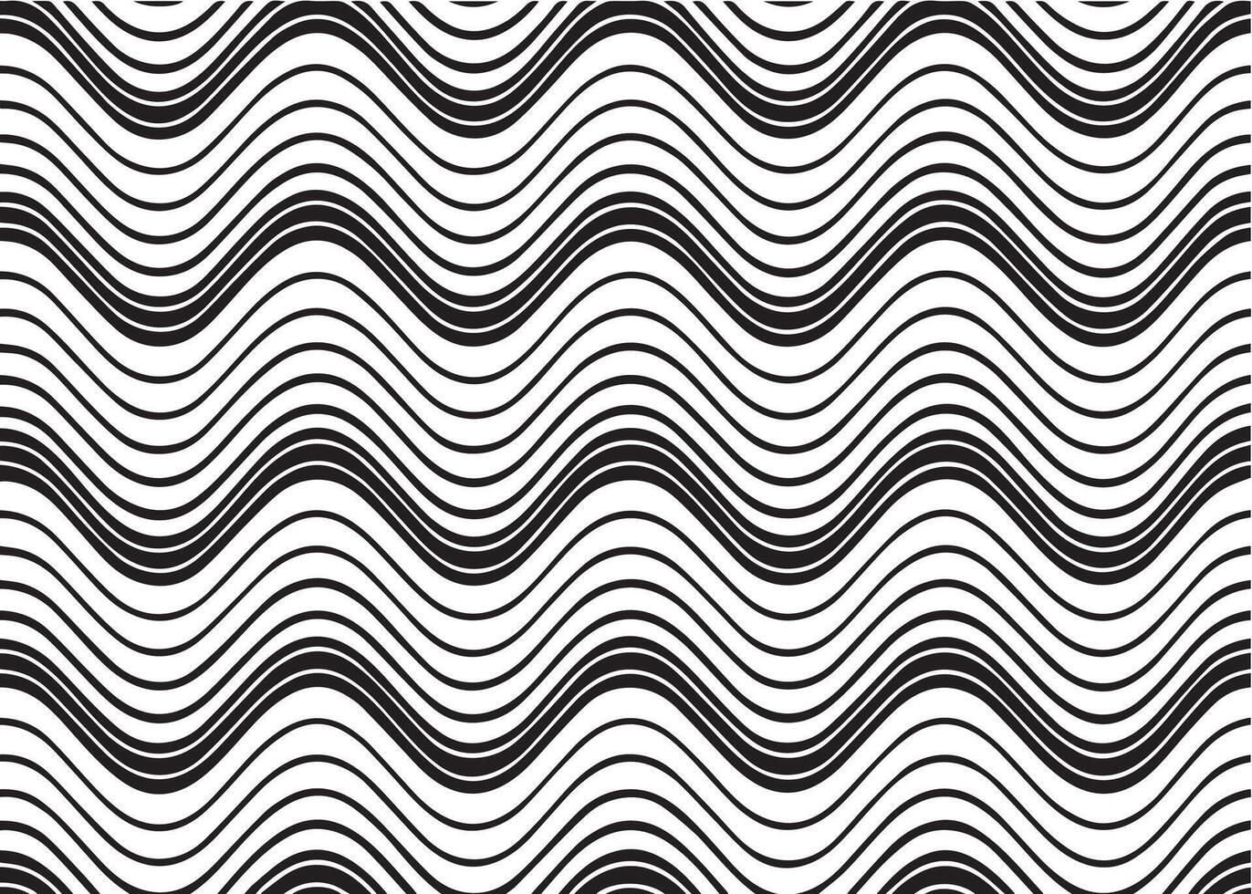 geometric abstract waves pattern background black and white vector