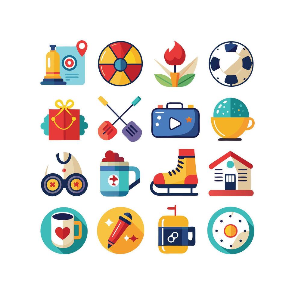 Hobbies and Interests Icon Set Collection for Documents, Websites and Mobile Applications vector