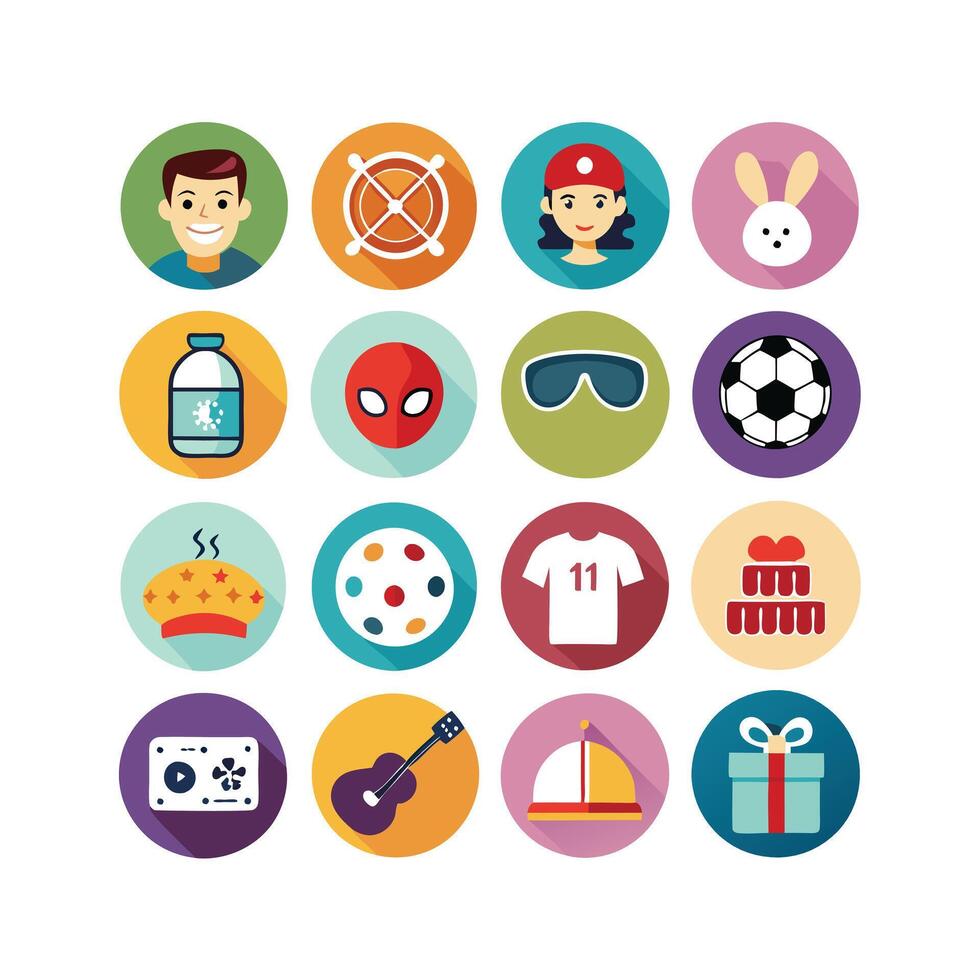 Hobbies and Interests Icon Set Collection for Documents, Websites and Mobile Applications vector