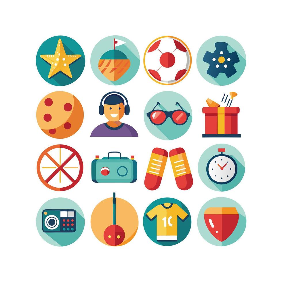 Hobbies and Interests Icon Set Collection for Documents, Websites and Mobile Applications vector