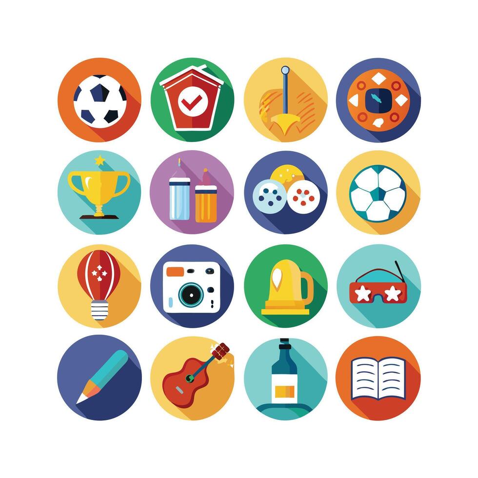 Hobbies and Interests Icon Set Collection for Documents, Websites and Mobile Applications vector