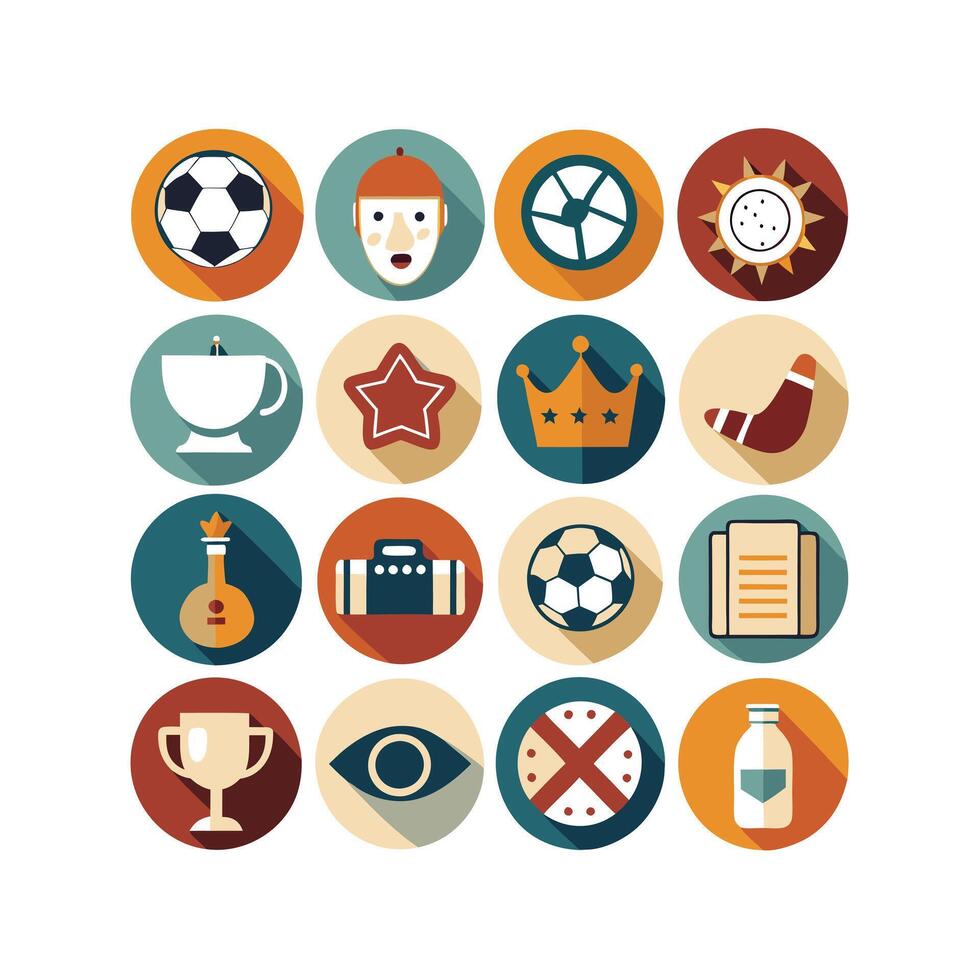 Hobbies and Interests Icon Set Collection for Documents, Websites and Mobile Applications vector