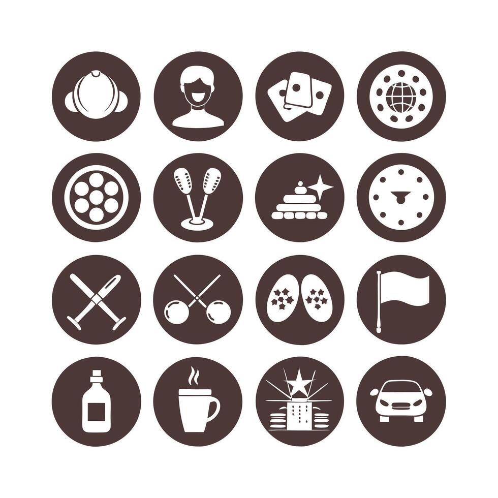 Hobbies and Interests Icon Set Collection for Documents, Websites and Mobile Applications vector