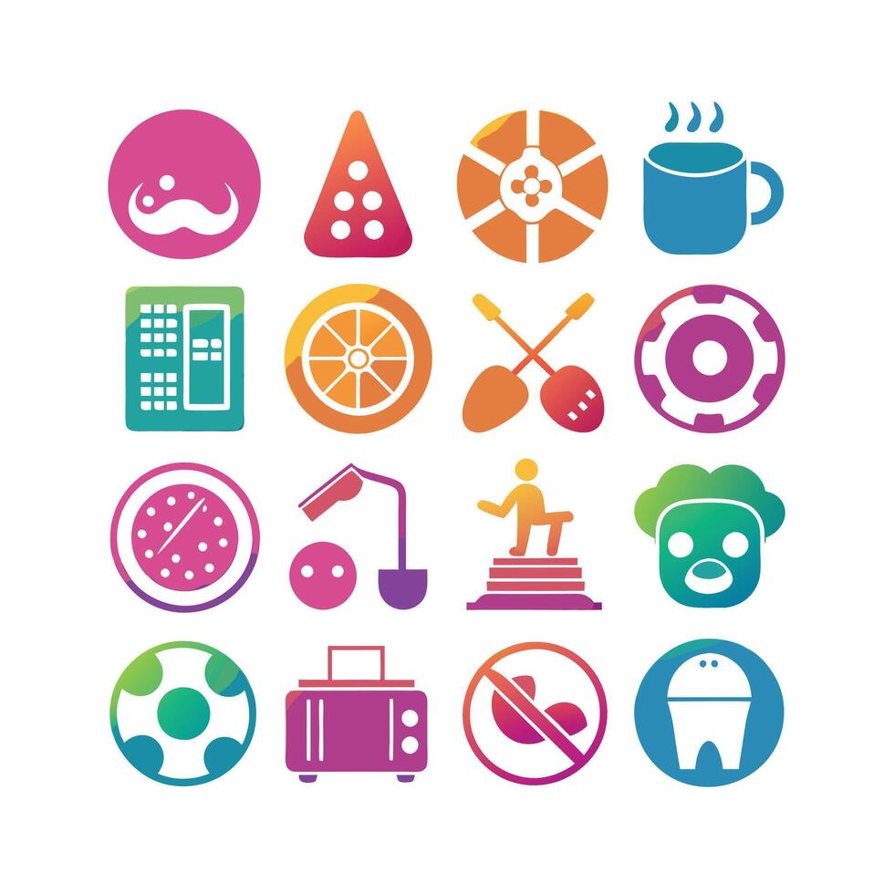 Hobbies and Interests Icon Set Collection for Documents, Websites and Mobile Applications vector