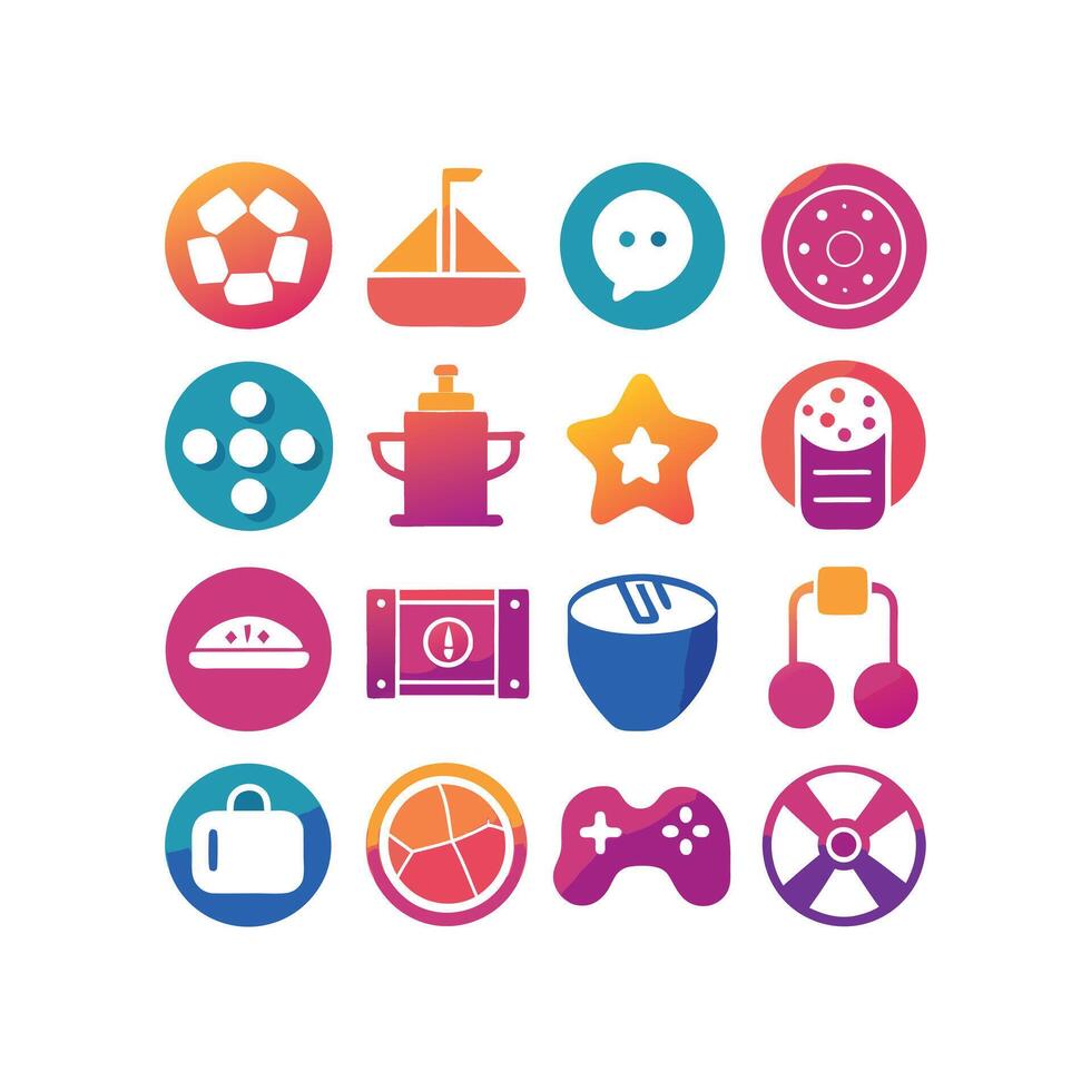 Hobbies and Interests Icon Set Collection for Documents, Websites and Mobile Applications vector
